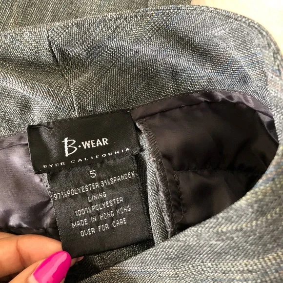 Bwear Gray Striped Trouser Dress Career Pants - Picture 4 of 5